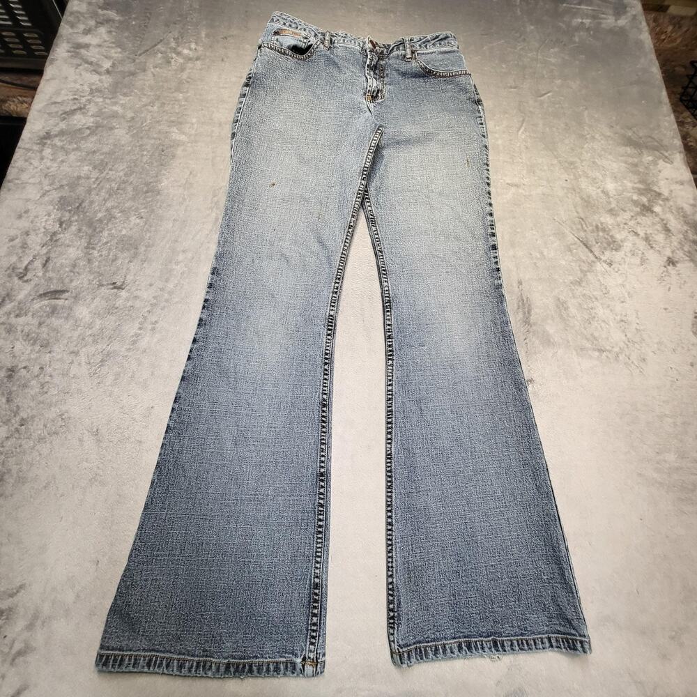 Lei Jeans Juniors 9 Blue Flared Relaxed Stretch Light Wash Denim Pockets